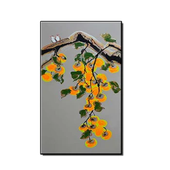 Ръчно рисувани modren Абстрактни жълти цветя живопис с маслени бои върху платно Стенни картина за хола начало декор без рамка