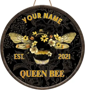 Персонализирани Медоносный Пчелен Дървен Знак Стенни Табели Знак На Пчелното Стопанство Пчелен Знак Декор За Пчелите Подарък Пчеларство Пчелин Кошер Градински Двор Декор