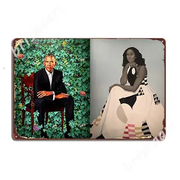Портрети на Барак и Мишел Обама, Метални табели Класическа Стенни табели Cinema Club Тенекеджия плакати с вывесками