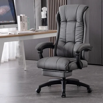 Офис стол Relax Seat, библиотека Boss, Модерни кресла за почивка с поставка за краката, Ергономична мобилна офис мебели Cadeira Presidente