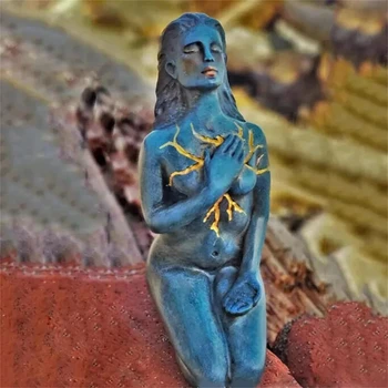 Скулптура на Богинята на Любовта към себе Си и Формирането на Духа, Скулптура на Богиня на Изцеление и Любов Към себе си Скулптура Кинцуги Занаят Статуя, Направена с помощта на Kintsugi Занаятите