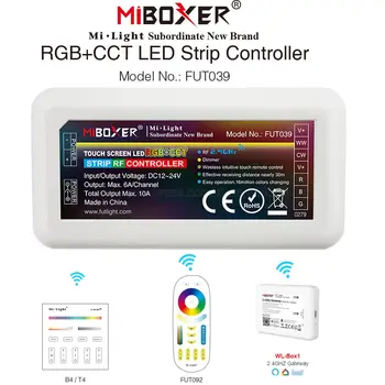 FUT039 MiBoxer RGBCCT Контролер Led Лента DC12-24V Поддръжка на 4-Зонного 2.4 G RF Безжичен WiFi Приложение на Гласово Управление за RGB + CCT Led Лента