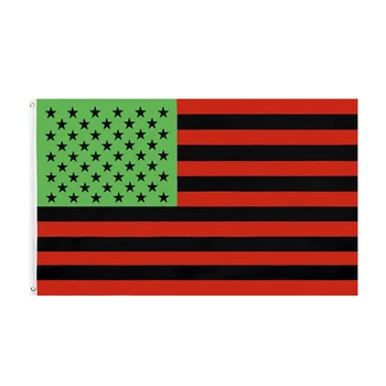90x150 см Банер от черна материя САЩ, Афроамериканский флаг за украса