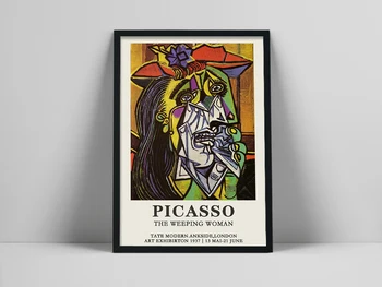 Плакат на Пабло Пикасо, Плачеща жена, Разпечатки на Художествената изложба на Пикасо в Изкуството на музея изложбата, Плакат на Живописта Студио Пикасо