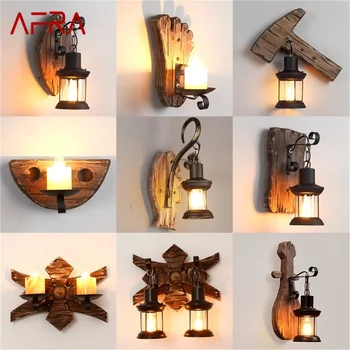 Класически ретро Стенни лампи AFRA Аплици в стил loft Led лампи, осветителни Тела за украса на дома бара Кафене