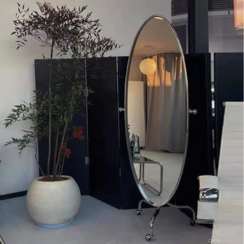 Творчески Неправилни Кръгли Огледала В Пълен Ръст За Грим Эстетичные Метални Стъклени Огледала, Стоящи Espelho Decorativo Home Decor