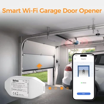 Замяна на Smart WiFi Устройство за отваряне на гаражни врати, Сензори Wi-Fi, Контролер за дистанционно управление, Поддръжка Алекса Google Assistant, Концентратор не се изисква