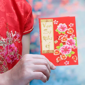 Виетнамски Нова Година В Червени Пликове Годината На Дракона Хонг Бао Червени Пликове 2024 Щастливи Парични Пликове Червен Пакет Пролетен Фестивал