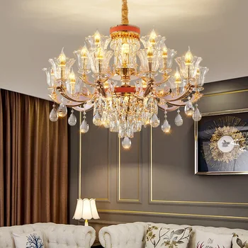 Модерен полилей TEMAR, луксозен кристален led свещ, окачена лампа, скандинавските осветителни тела за дома, хол, трапезария, спалня