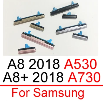 1 комплект (2 елемента) Страничен бутон за регулиране силата на звука, захранване за Samsung Galaxy A8 2018 A530 Страничен клавиш за включване-изключване на звука на храна за Samsung A8Plus A8 + 2018 A730