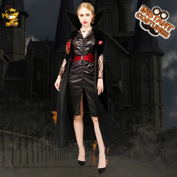 Женски костюм на вампир на Хелоуин Пурим Секси Вещица Cosplay Възрастен Облекло вампир Женски Маскарадное рокля с нос