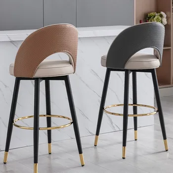Дизайнерски стол в скандинавски стил, Бар столове с метален акцент, Регулируеми Въртящи се на Бар Столове, Ергономичен Стол Taburete Alto Мебели за дома