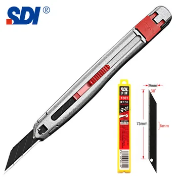Универсален нож SDI 3006C От Сплав С 30-Градусова Малък Нож Exacto SK2 С Нож Safety кътър kawaii самостоятелно блокиране на Дизайн За Картон