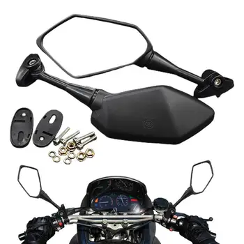 Мотоциклетни Огледала за Обратно виждане 35 мм Универсален Мотоциклет Черно Край на Волана Странично Огледало За Скутери под Наем Аксесоари За Мотоциклети