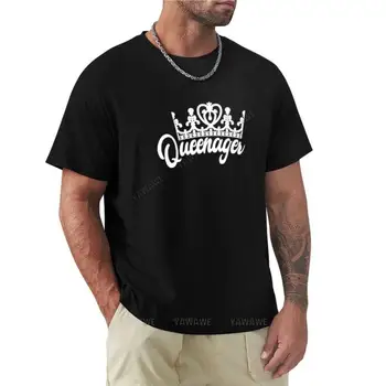 Тениска Queenager, реколта короната, скъпа дрехи, тениска, риза с домашен любимец принтом за момчета, мъжки ризи, стилни ежедневни