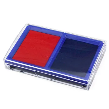 Червено-синьо маса за печат на пръстови отпечатъци Быстросохнущий Подпечатан с ясна маркировка на пръстови отпечатъци с квадратна прозрачна обвивка