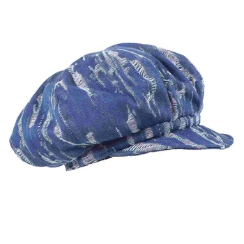 Шапка вестникарче, тъмно синьо костюмные шапки, дамски летни шапки с дупки в формата на моряците
