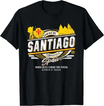 Camino De Santiago, Испания, мъжки t-shirt като клавиатура и мишка използват Buen Camino, ежедневни памучен лятна тениска с кръгло деколте и къс ръкав
