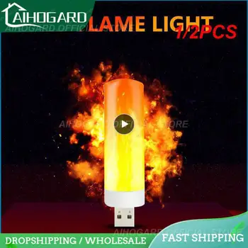 1 / 2 ЕЛЕМЕНТА лека нощ USB Flame Light Светлината на Свещите LED Flame Light USB Atmosphere Light USB Plug Лампа На Открито На закрито