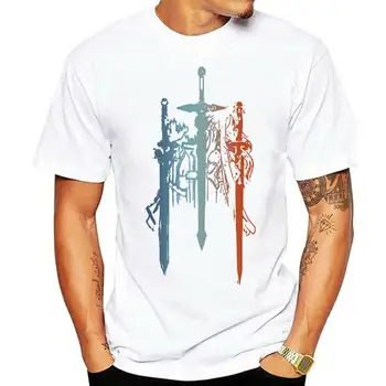 Тениски, къси модни мъжки Кирито и Асуна под формата на Sword Art онлайн sword art онлайн sao kirito asuna мъжка тениска