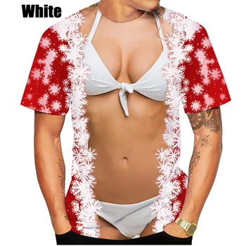 Лятна Гореща разпродажба, Весела Коледа 3D-боя, мъжки тениски с 3D-принтом топ с къс ръкав.