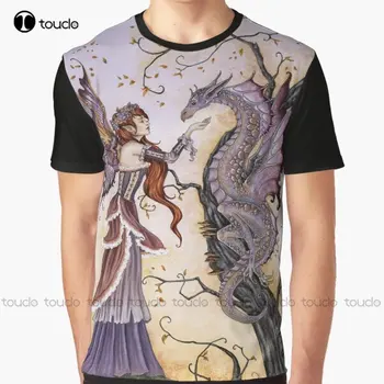 Тениска с изображение на пудра дракони По поръчка, тениски с дигитален печат за тийнейджъри Aldult, индивидуален подарък, градинска облекло Xxs-5Xl