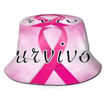 Дизайн с шарките на Survivor, пътни шапки-ведерки с принтом, информираността за рака на гърдата, Розова лента, Surviver, Розово Риббон