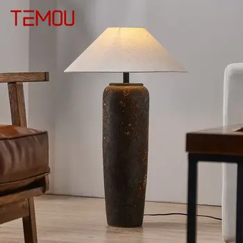 Модерен лампиона TEMOU в японски стил, led Творчески Zen-дизайн, Керамична настолна лампа за дома, хол, спалня