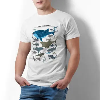 Тениска Know Your Акули, Тениски с Морски Организми Harajuku, Зашеметяващи Тениски С Къси ръкави, Плажни Памучни Тениски С Кръгло деколте, Извънгабаритни Блузи, Тениски