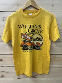 Реколта тениска Уилямс Grove Мотописта С 1939 година Sz M Жълт цвят 1983 година на издаване