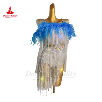 Женствена рокля за състезания по латинским танци, сшитое на поръчка Рокля от окото и пера AB Стоунс 