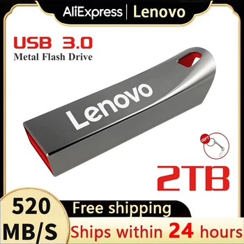 Lenovo 2TB Метален Флаш Диск USB 3.0 Флаш Памет Високоскоростен Пръчка 1TB 512GB USB Memoría Drive Аксесоари За Настолни КОМПЮТРИ/Лаптопи