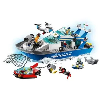 276 бр. патрулните лодки на градската полиция, строителни блокчета, играчки, съвместими с Lepining 60277, тухлени играчки за децата, за коледни подаръци