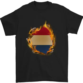 Тениска с ефект на холандски флаг, 100% памук