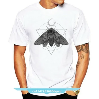 Тениска Окултни Moth За Мъже С Надписи По Поръчка, Пролетно Класическа Весела Мъжка Тениска Xxxl, Тениска Fit