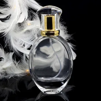 50 мл Стъклен флакон за парфюм Прозрачен Преносим взаимозаменяеми флакон-спрей Празен многократно използване на Голям капацитет