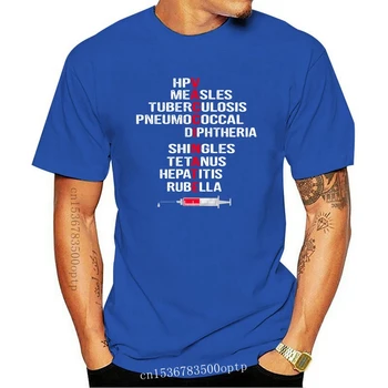 Нова мъжки забавна тениска, модна тениска за ваксинация срещу HPV, морбили, туберкулоза, пневмококковой дифтерия, дамска тениска