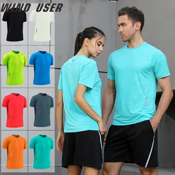 Тениска за бягане, бързосъхнеща спортна риза, мъжки, летни спортни блузи, потници за бягане, мъжки свободна тренировочная тениска с къс ръкав