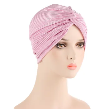 Мека и приятна за кожата превръзка на главата на мюсюлманските жени от лавсанового материал, сигурна усукана превръзка на главата и шапка, дишаща шапка Hat Baotou