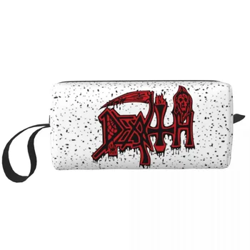Пътна чанта за тоалетни принадлежности Kawaii Death Rock за жени, музикална козметика за грим в стил хеви метал, косметичка за съхранение на козметика Dopp Kit