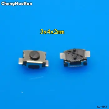 ChengHaoRan 10-100шт 3x4x2.0 бутон 2P двухфутовые крачета 2 pin 2P SMD Кръпка-ключ такт вертикален бутон ключ micro 3*4*2 мм