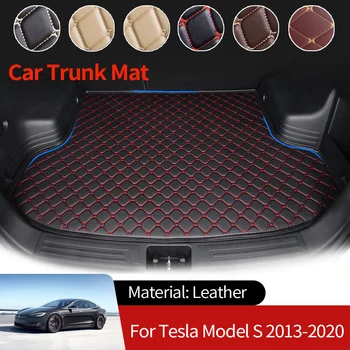за Tesla Model S 2013 ~ 2020 Кожен Калъф За Багажник на Автомобил Товарен Предни Задни Кутия Постелки За Багажник Багажното Пол Водоустойчив Килими Аксесоари