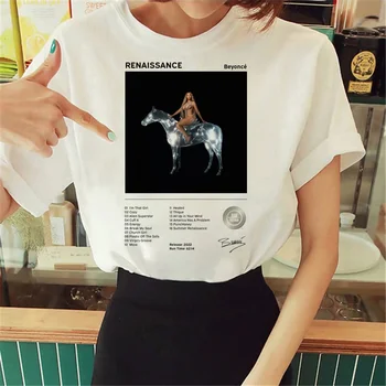 Тениски Бионсе Renaissance, дамски дизайнерски забавна тениска с изображение на женска манга y2k, графична облекло