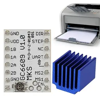 Стъпков Двигател S6609 Драйвер за стъпков мотор S6609 Модул Стъпка на Водача С Отвертка Радиатор За Майката Контролер на 3D принтер