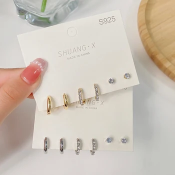 1 комплект, нови модни малки обеци в формата на метални пръстени за жени, трендови обеци с висулки за пиърсинг бижута подаръци