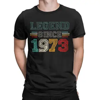 Легенда От 1973 г., Тениски за Мъже от Чист Памук, Новост, Тениска С Кръгло деколте, 50-Годишната Тениска, Дрехи С къс ръкав 4XL 5XL