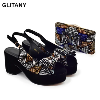 Модерен женски обувки в италиански стил, в комплект с чанти в тон 2023 г., Нигерийски обувки и комплект от чанти, сватбени обувки за булката