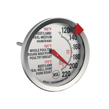 Термометър за кухненски фурната A2UD от неръждаема стомана, термометър за печене на хляб, термометър за съдове за дома 120-220 ° F