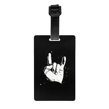 Изработена по поръчка Багажная етикет в стила на хеви-метъл-рок с номинална карта Музикант, музика любовник, Защитно покритие, идентификация етикет за пътна чанта куфар