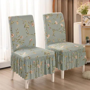 Водоустойчив еластичен калъф за стола в скандинавски стил с флорални принтом, сменяеми декоративни калъфи за столове, гъвкави калъфи за универсален декор
